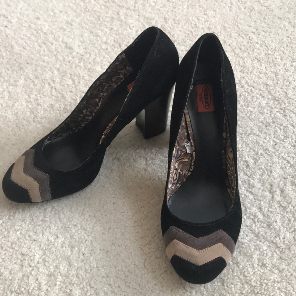 Missoni for Target Black chevron heels Sz 8.5